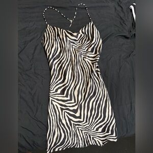 Stylish Black and White Zebra Print Dress
